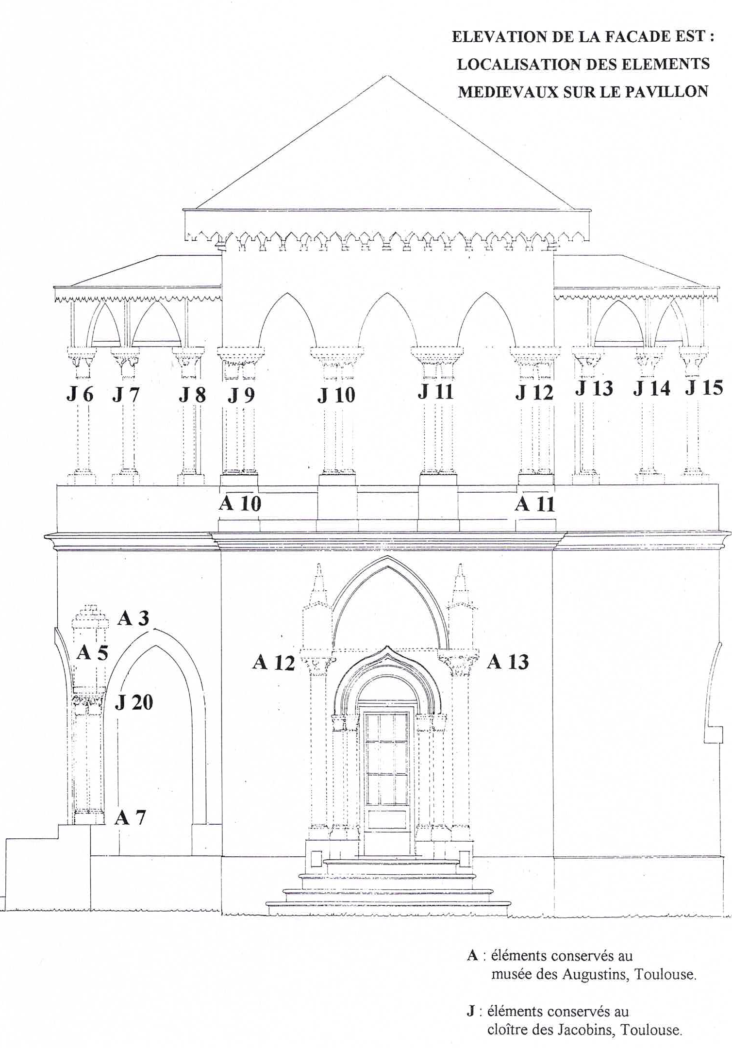 Pavillon - Elements médiévaux - Façade Est